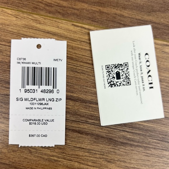 COACH Signature Wildflower Long Zip Around Detachable Strap Wristlet Wallet NWT - Picture 4 of 14